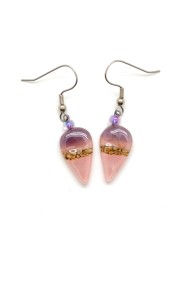 Tiny Glass Leaf Earrings